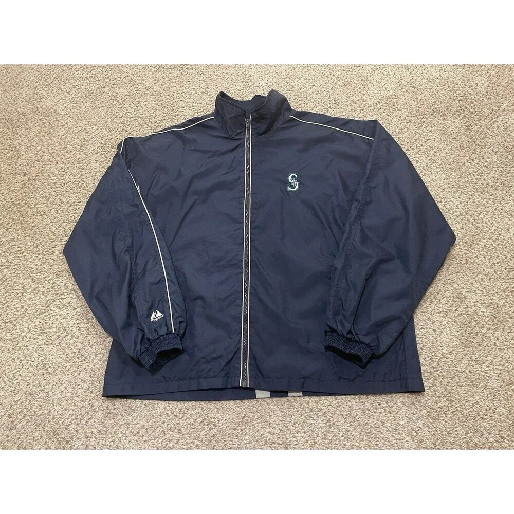 Majestic Size XL Seattle Mariners Zip-Up Baseball Jacket MLB BASEBALL